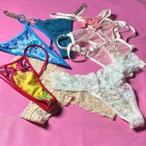 Sheer Lace and Mesh Women's Thongs - Assorted Colors 7️⃣